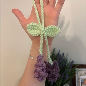 Crocheted Green and Purple Necklace